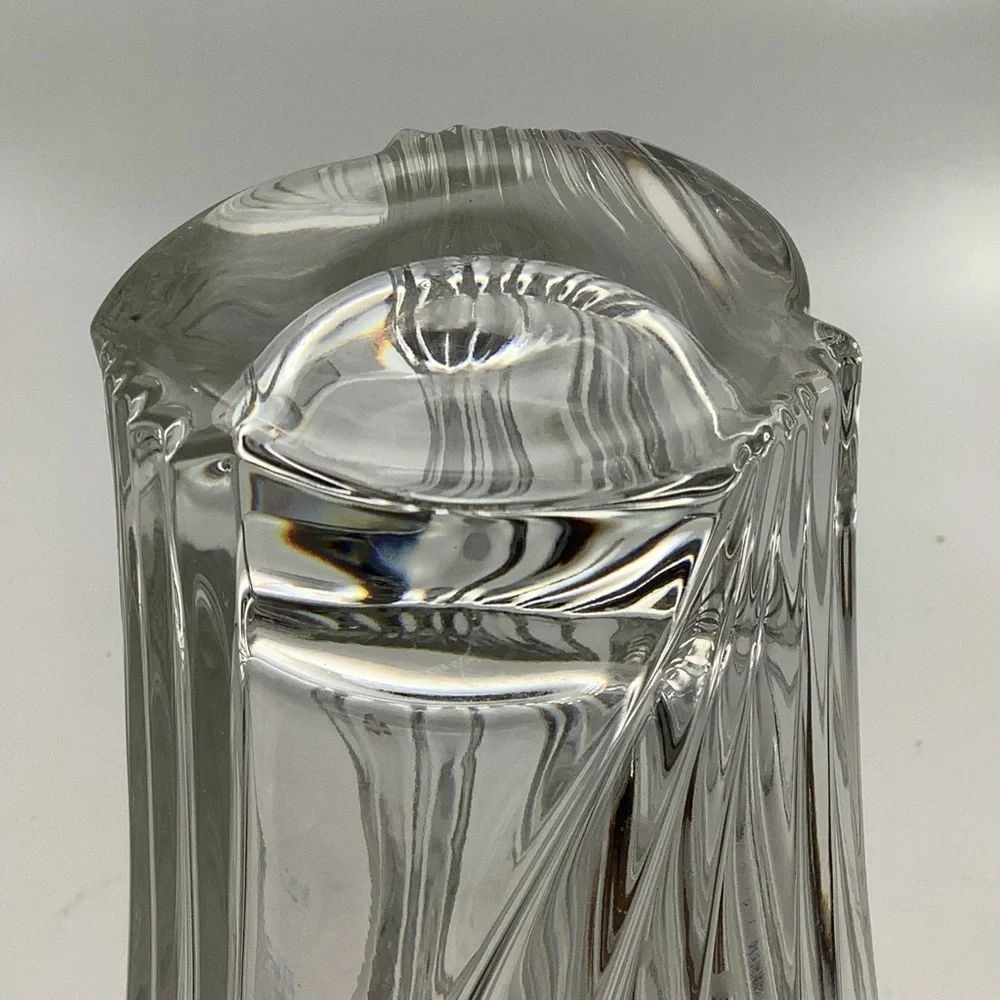 Large 10” Fluted Crystal Vase